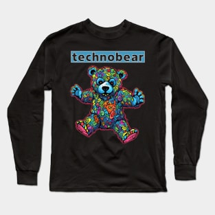 Teddy Bear Cool Techno Dancing Zombie Teddy Bear Long Sleeve T-Shirt